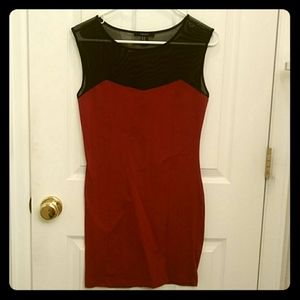 Red Mesh Cocktail Dress